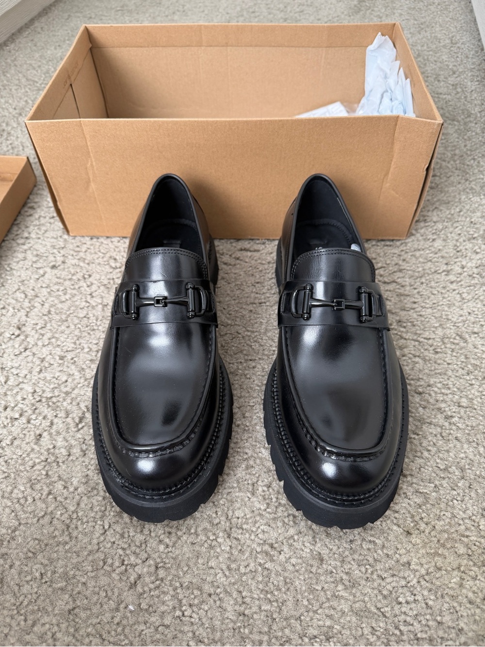 Steve Madden Men's Black Leather Loafers
